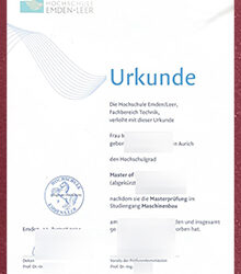 Hochschule Emden/Leer Urkunde 2026