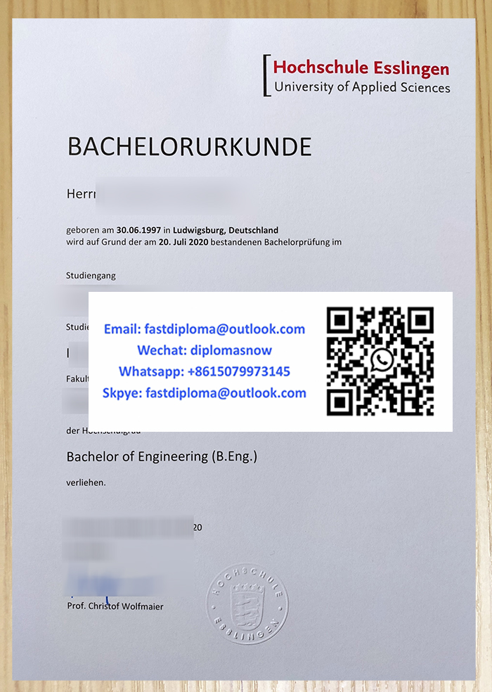 Hochschule Esslingen Urkunde