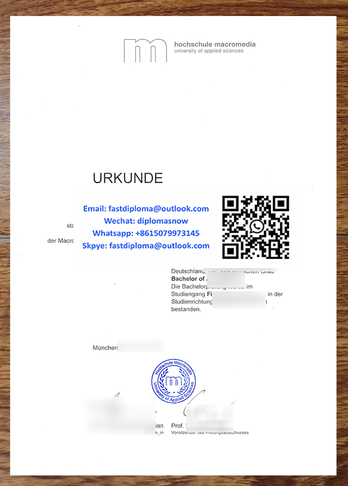 Hochschule Macromedia Urkunde