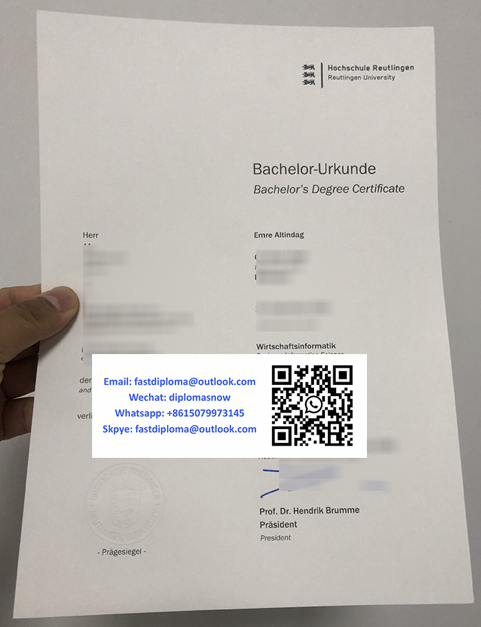 Hochschule Reutlingen Urkunde