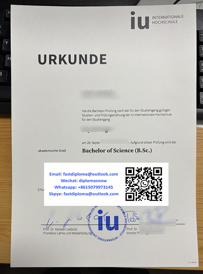 IU Internationale Hochschule Urkunde