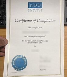 KDU University College degree certificate 2005
