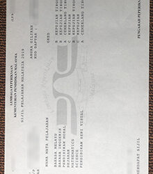 SPM Result Slip sample 2019