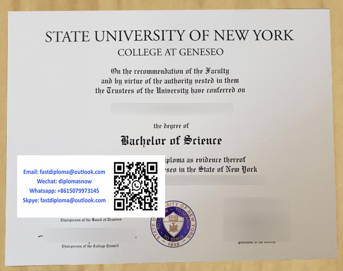 SUNY Geneseo degree sample