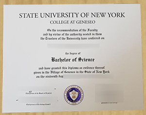 Loss of the original document: SUNY Geneseo degree