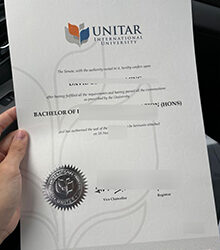 High-quality printing of UNITAR International University degree