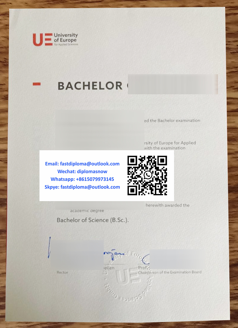 University of Europe for Applied Sciences Urkunde