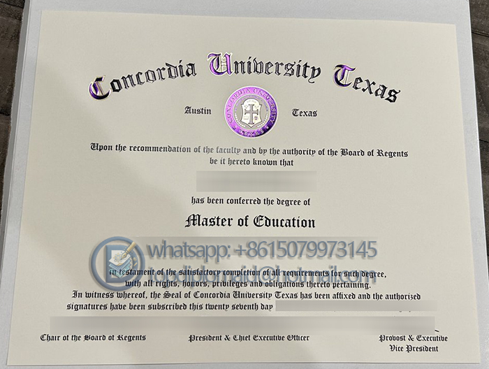Concordia University Texas diploma Concordia University Texas diploma