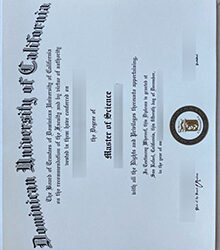 Dominican University of California degree certificate form United States