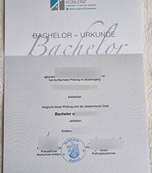 Hochschule Koblenz Urkunde sample from Germany