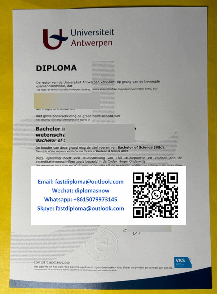 Universiteit Antwerpen diploma