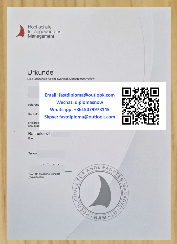 Hochschule für angewandtes Management Urkunde