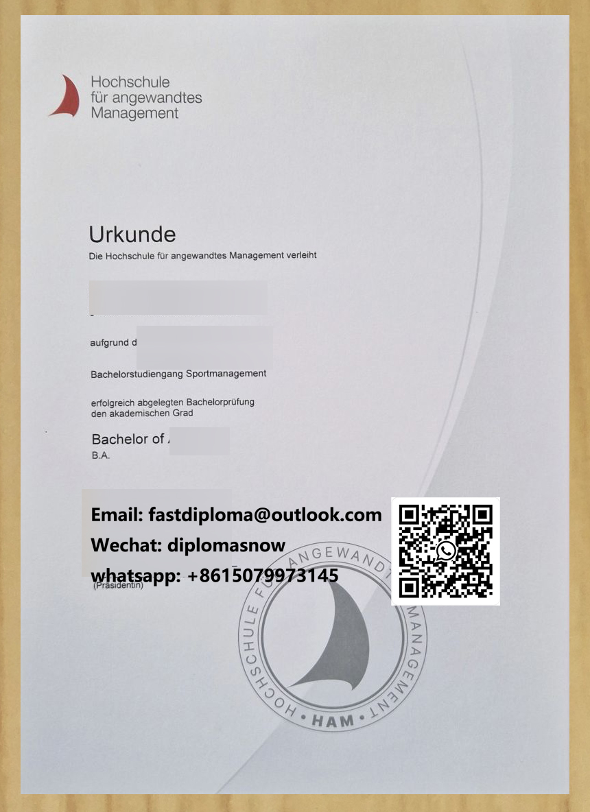 Hochschule für angewandtes Management Urkunde